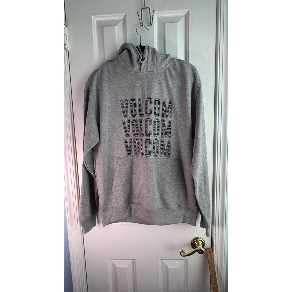 Volcom Vibes Time Hoodie Mens Small Gray Graphic Pullover Sweatshirt NWT
